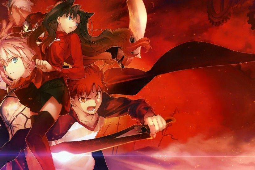 1920x1080 Wallpaper fate stay night, anime, warrior, space, background