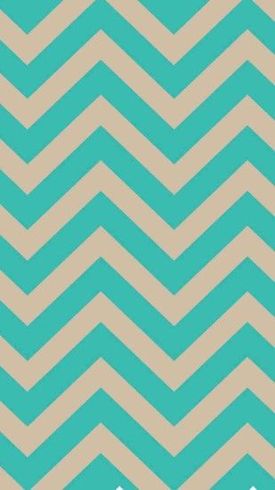 Turquoise Blue and Ivory Chevron iPhone 6 Plus Wallpaper - Classic Colors,  Zigzag Pattern