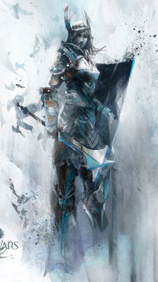 1440x2560 Wallpaper guild wars 2, guardian, shield, arm