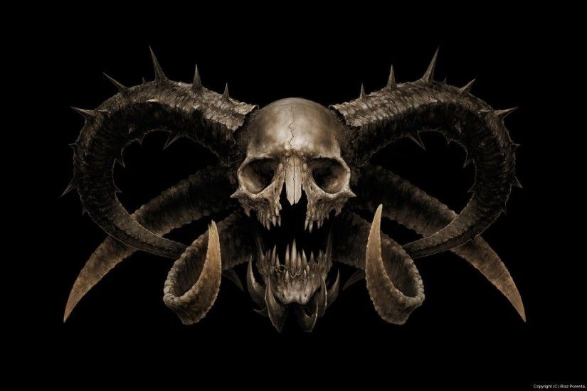 Arts Skull The Devil Horns Fear Skull Horror Wallpaper At Dark Wallpapers