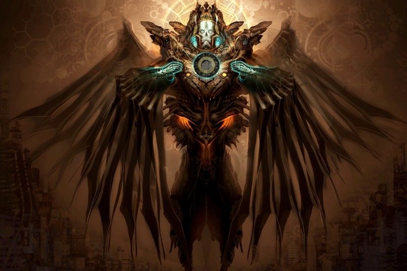 Fantasy Skull Angel Wings Artwork By Android Jones