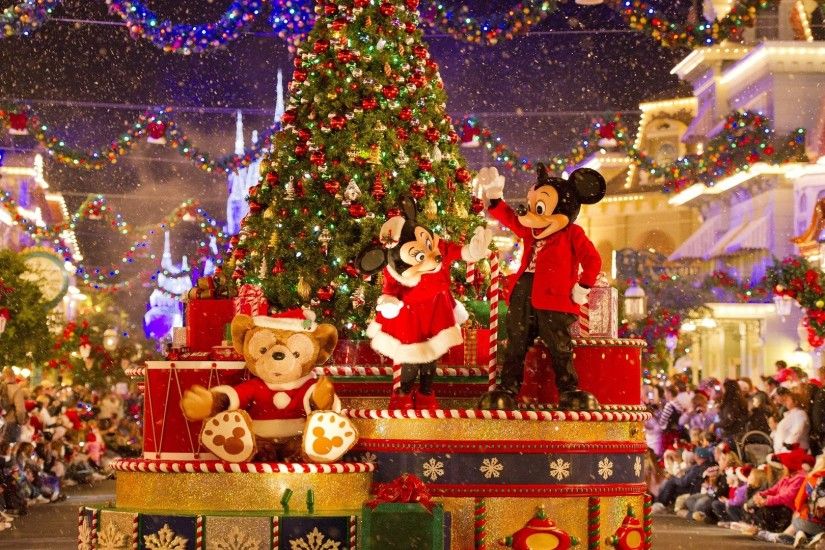 Mickey Mouse, Minnie Mouse, Christmas Tree, Parade, Lights, Disney Christmas  Parade