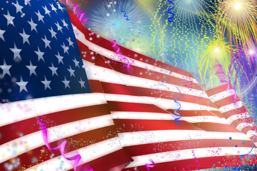 American Flag Fireworks Celebration July 4 Independence Day Of The  Americans Wallpaper Hd For Desktop Full Screen