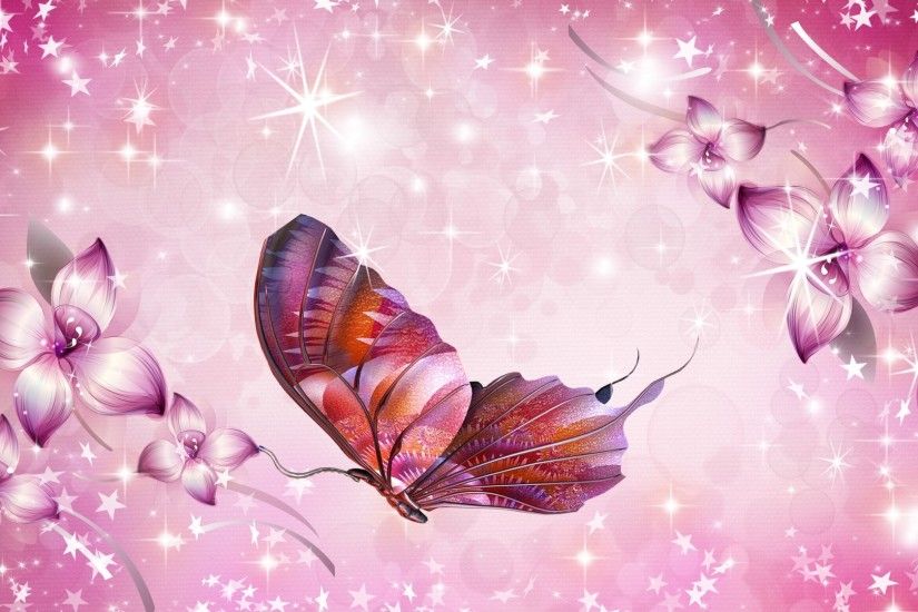 Butterfly Tag - Glow Bokeh Persona Butterflies Butterfly Stars Firefox  Flowers Pink Bright Flower Wallpaper Galaxy