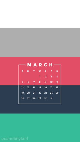 Navy, pink, green, gray nautical stripe March calendar 2017 wallpaper you  can download