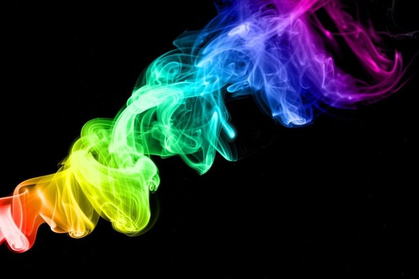 Colorful smoke trails in black background - Spectrum by colorful smoke  trails in black background abstract wallpaper