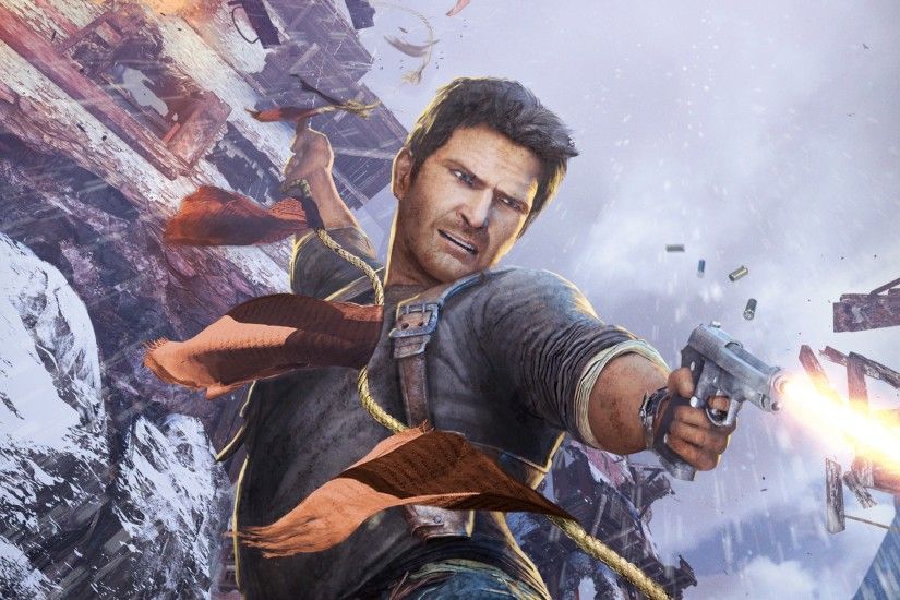 3840x2160 Wallpaper uncharted 2, among thieves, nathan drake, weapons, art