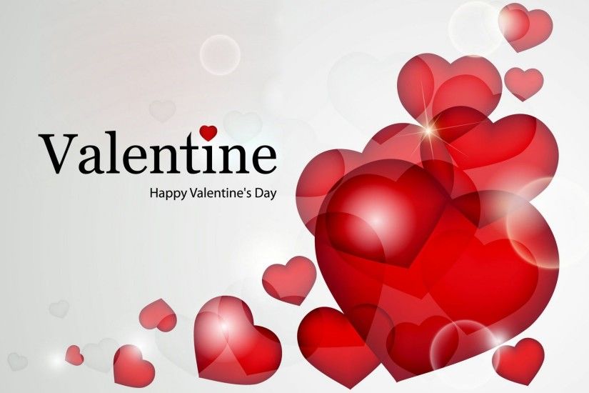Happy valentines day background with red hearts wallpaper