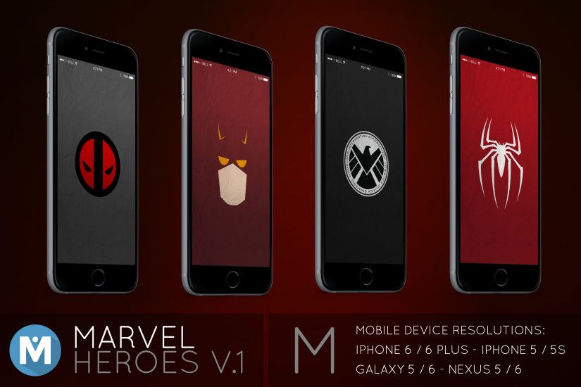 ... MOBILE : Marvel Heroes 1 Wallpaper Pack by polygn