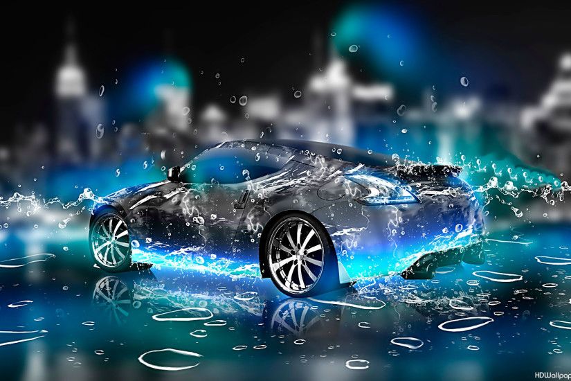 hd pics photos cars 3d water splash desktop background wallpaper