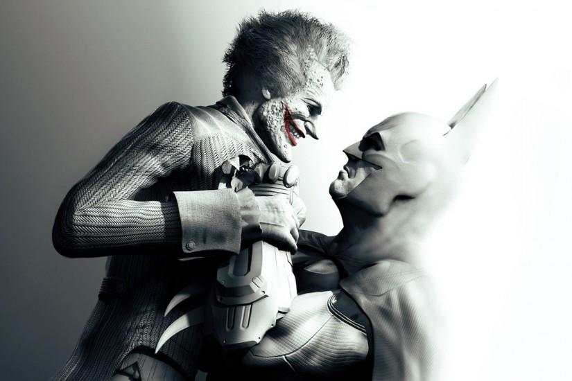 Joker Batman Black and White Background HD Wallpaper