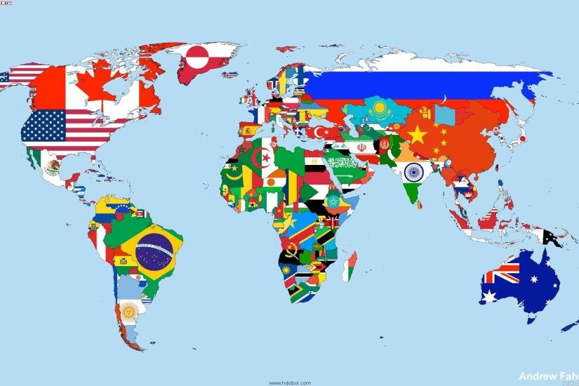 1920x1080 Educational, Flags, World Map, Maps, Flag World Map . ...