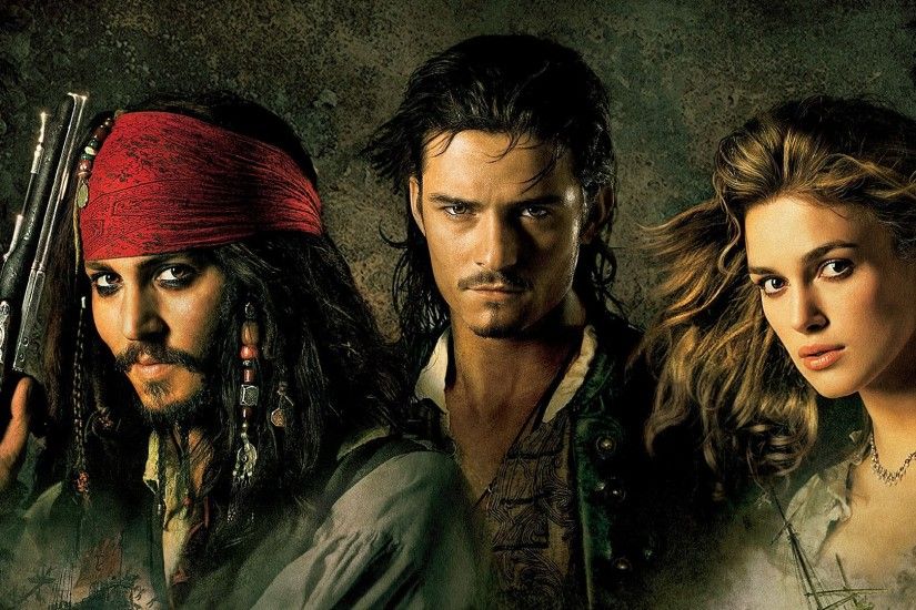 Movie - Pirates Of The Caribbean: Dead Man's Chest Jack Sparrow Johnny Depp  Elizabeth Swann