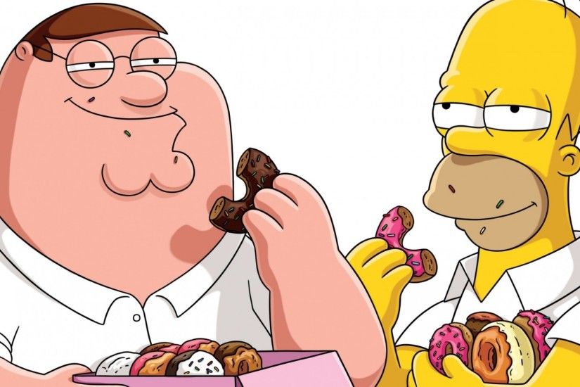 Preview wallpaper peter griffin, family guy, matt groening, the simpsons  1920x1080