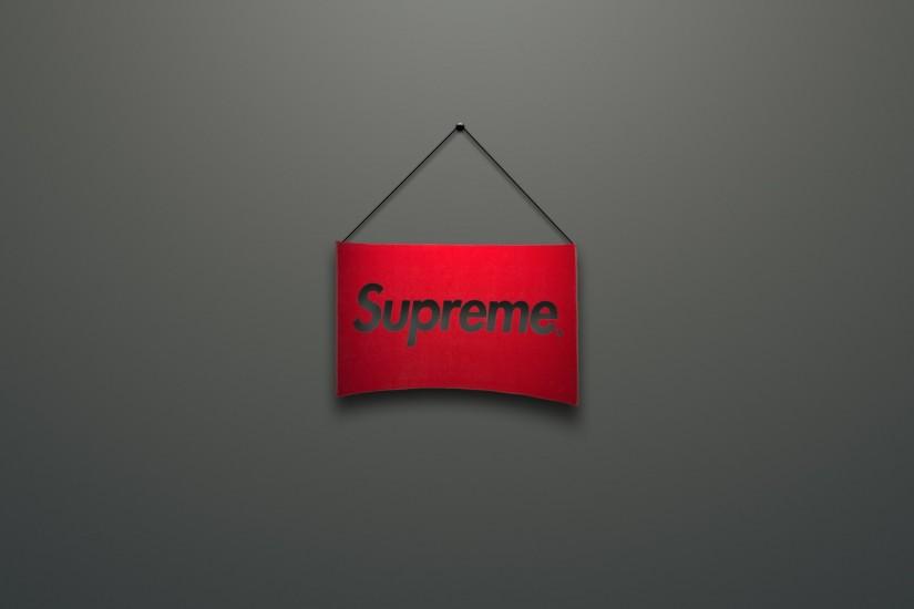 3840x2160 Wallpaper supreme, logo, red, minimalism