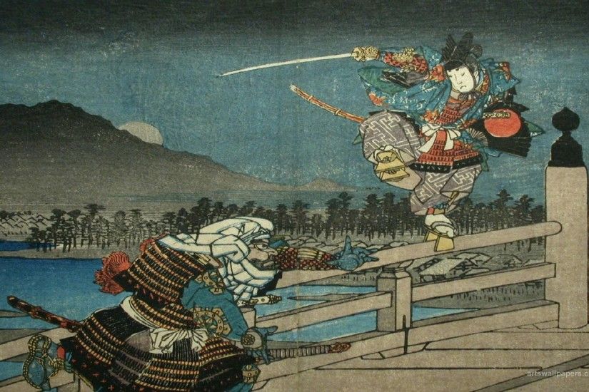 Samurai Ukiyo E Art Wallpaper, 1920x1200