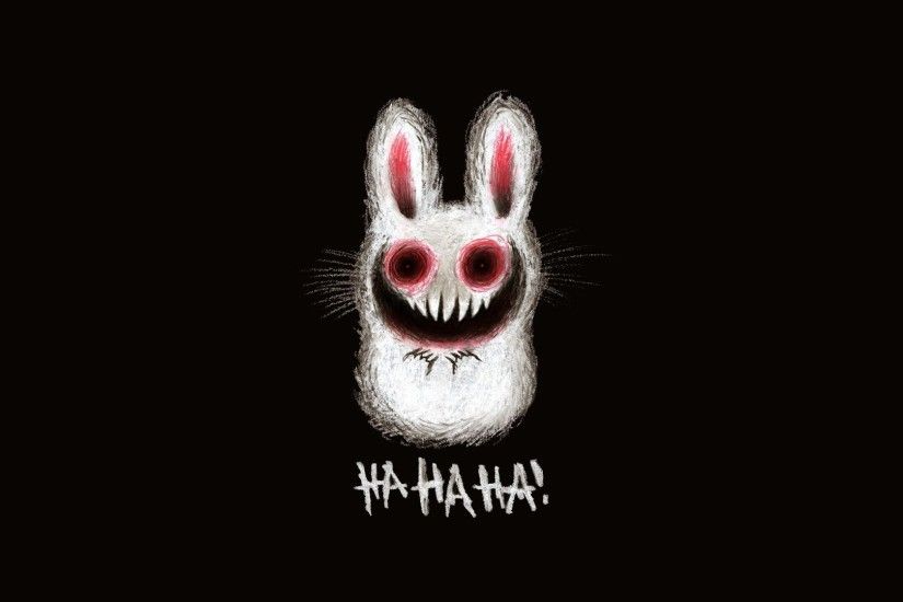 creepy bunny | creepy, bunnies, horror, scary, minimalistic, simple  background, black .