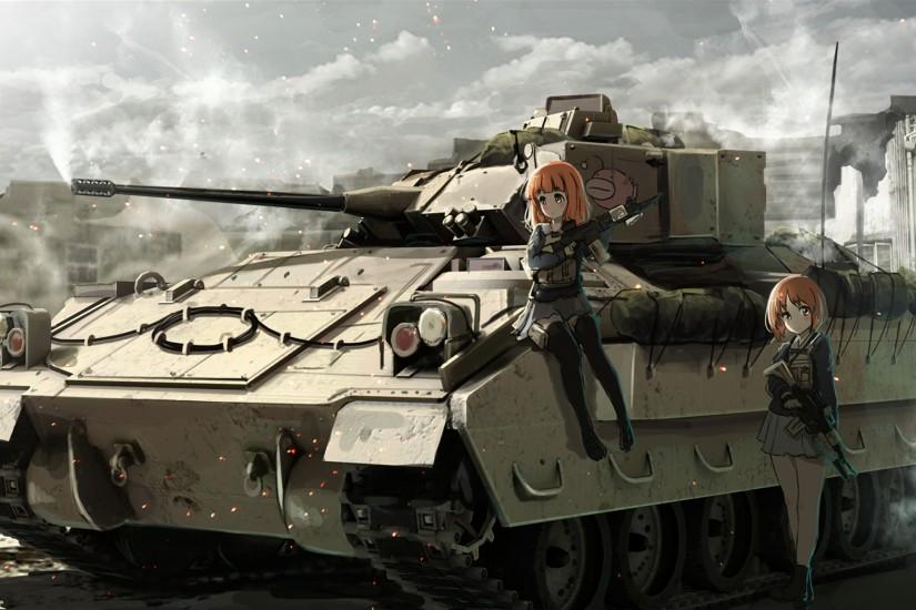 Girls Und Panzer, Nishizumi Miho, Takebe Saori, Tank, Weapons
