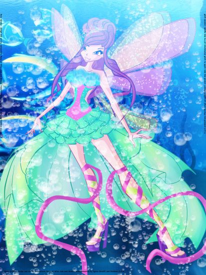 Contest entry on Youloveit.ru "Winx in dress (or Sirenix) under water" So.  I choose Roxy. maybe, I haven't draw a lot arts with her.