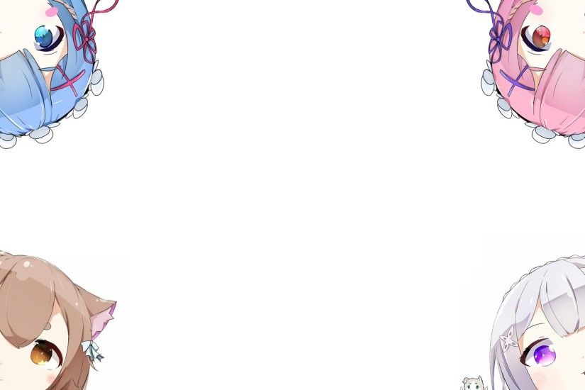 Rem Ram Ferris Emilia and Puck Re:Zero Chibi Anime #9720