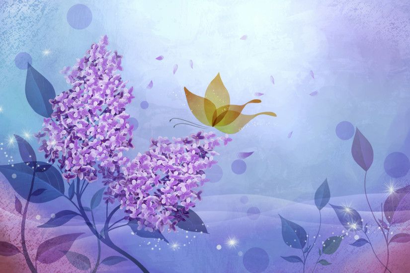 Purple Butterfly Background | free download the wallpaper--Purple Flowers  in Full Bloom,