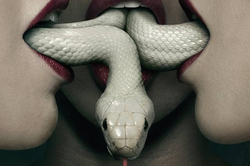 women open mouth mouths snake albino red lipstick american horror story  Wallpaper HD