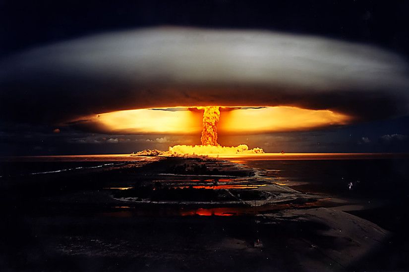 Atomic Bomb Wallpaper, HD, nuclear explosion, night, war