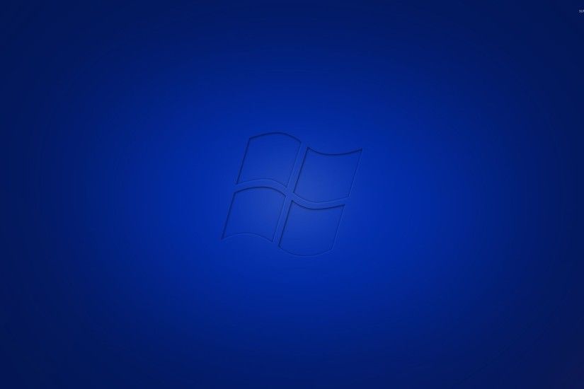 Blue Windows 7 printed on blue background wallpaper