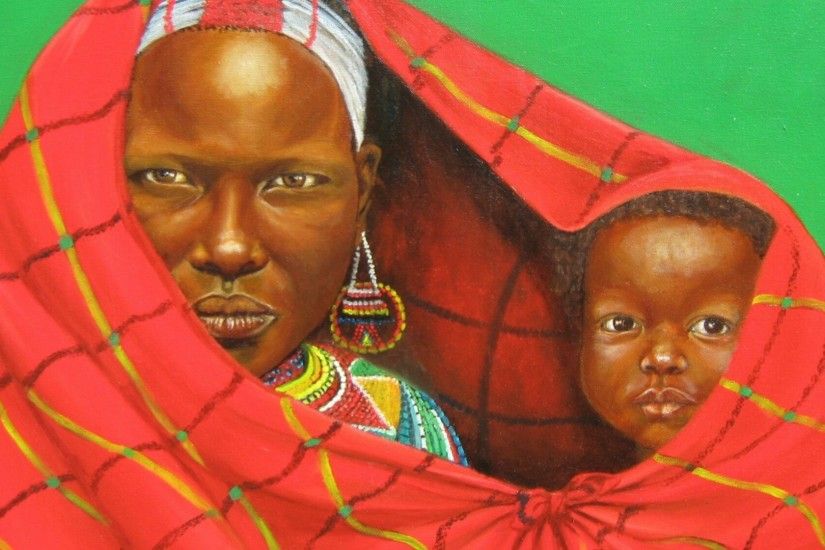 Child, African Art, Baby, Child African Art Painting