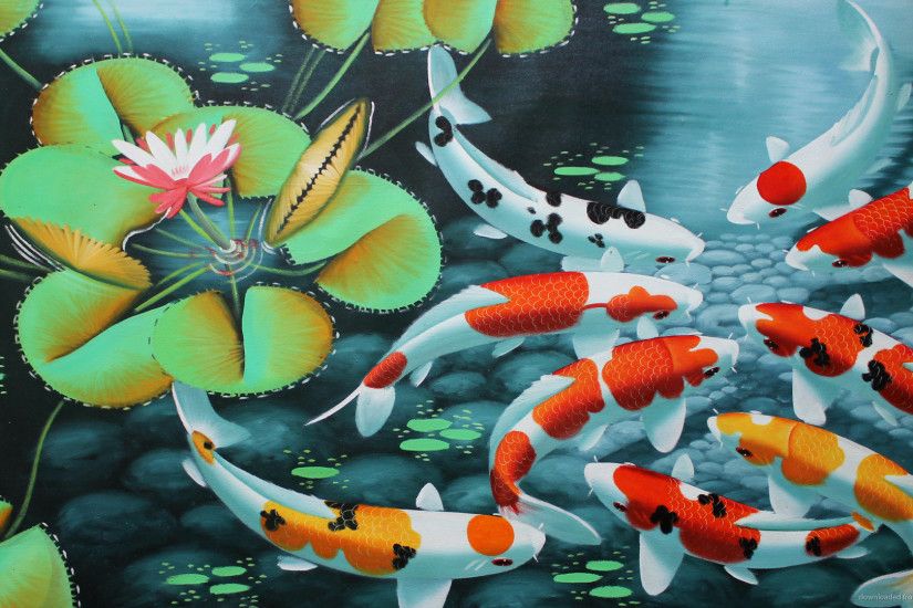1366x768 Koi Fish Artwork Wallpaper wallpaper