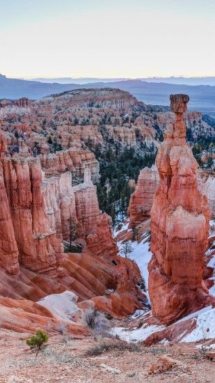 Bryce Canyon, National Park, Cliff, Snow, Hill