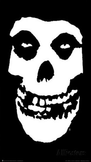 Hard Skull Black Misfits Punk Rock Simple