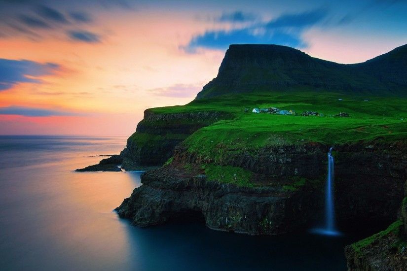 Sunrise Sunset - Faroe Kingdom Denmark Islands Desktop Nature Backgrounds  for HD 16:9 High