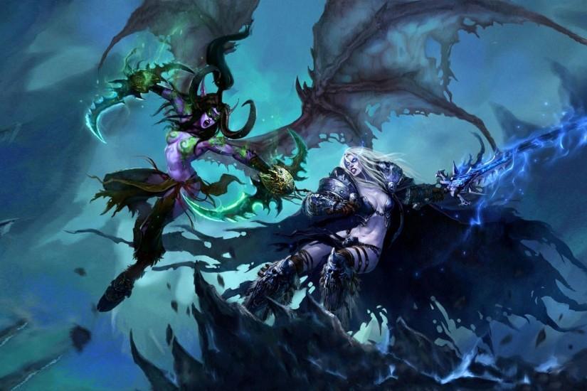 Illidan vs Sylvanas – World of Warcraft wallpaper