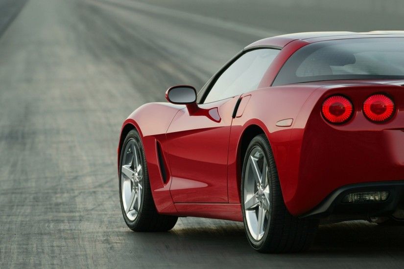 Red Corvette desktop wallpaper