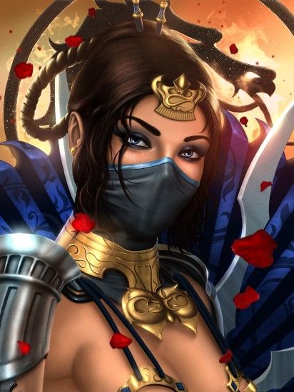 Wallpapers Mortal Kombat Warriors Kitana Beautiful Girls Fantasy Games  Masks Glance 2048x2732 Staring