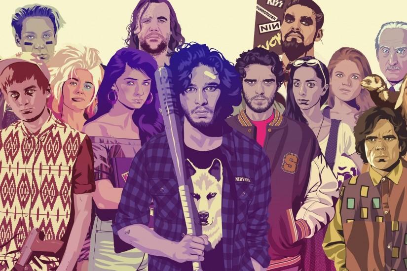 No Spoilers[No Spoilers] Made the 80s/90s GoT art into a character group  shot wallpaper ...