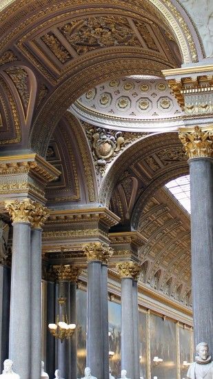 Palace Of Versailles, Columns, Gold, Marble, France, Buildings
