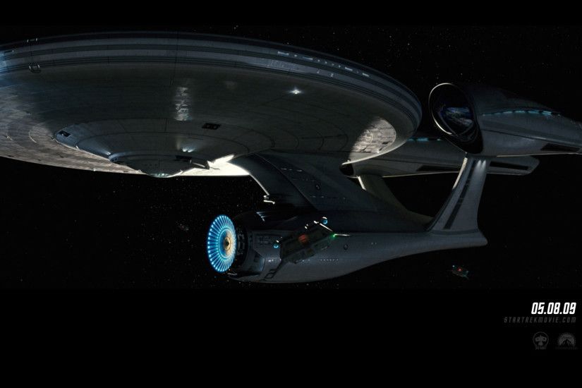 "Star Trek" desktop wallpaper number 10 - the 2009 movie version of the USS