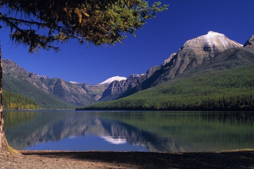 2500x1563 nature, Landscape, Mountain, Glacier National Park, Montana,  Lake, Reflection, Forest, Snowy Peak, Clouds Wallpapers HD / Desktop and  Mobile ...