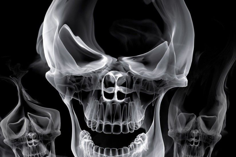 Preview wallpaper skull, smoke, shape, gray 2048x2048