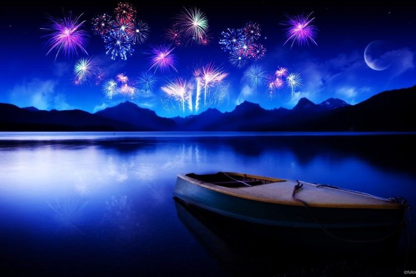 Best computer wallpapers 2012 - bestscreenwallpaper.com - fireworks to lake