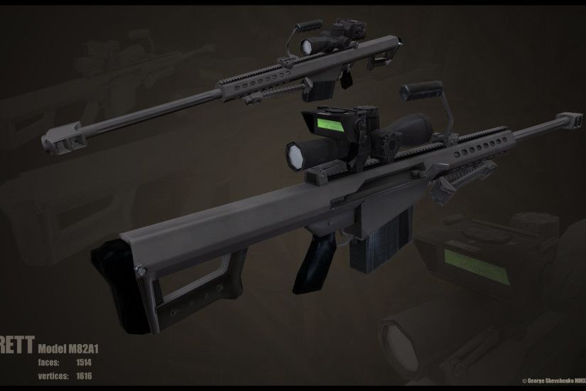 Barrett M82A1 (Lowpoly Game model)