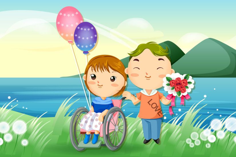 Cartoon Animated Wallpapers - bestscreenwallpaper.com - little kid with  balloon