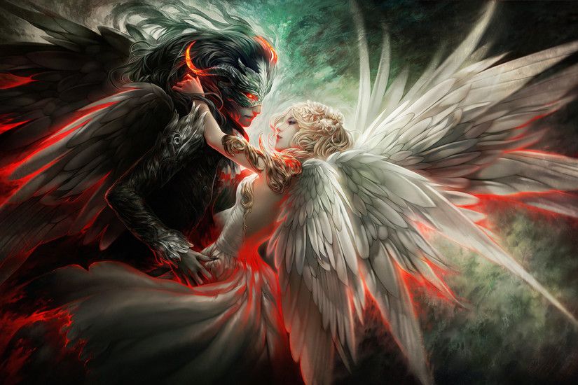 Devil and Angel Love Free Desktop Wallpaper | HD Wallpaper