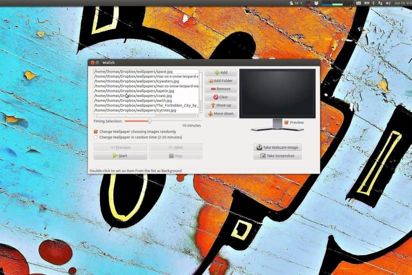 How to create automatically changing wallpapers in Ubuntu 12.04 using Wallch