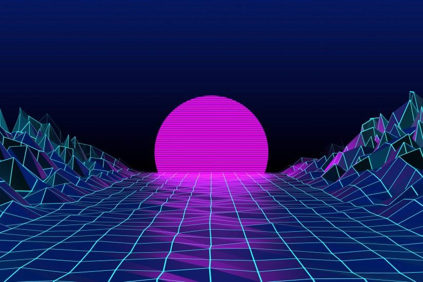 vertical synthwave wallpaper 3840x2160 for phones