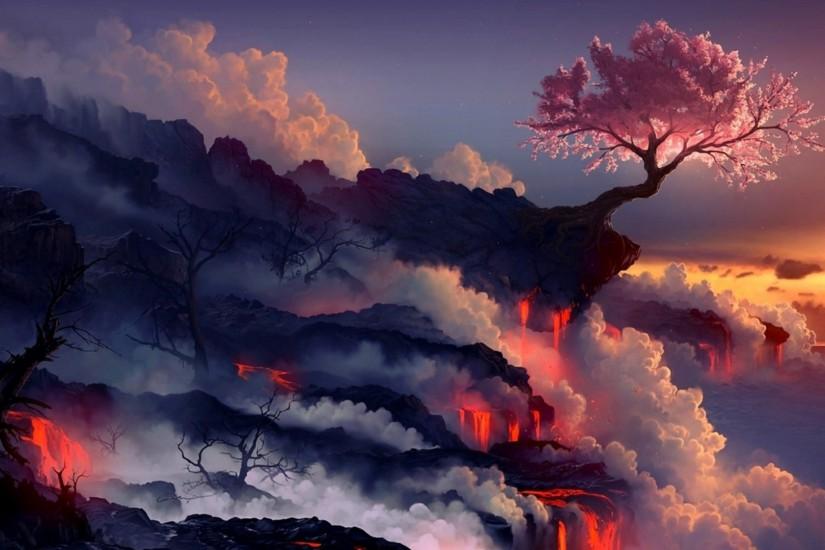 Fantasy Lava Landscape Wallpaper
