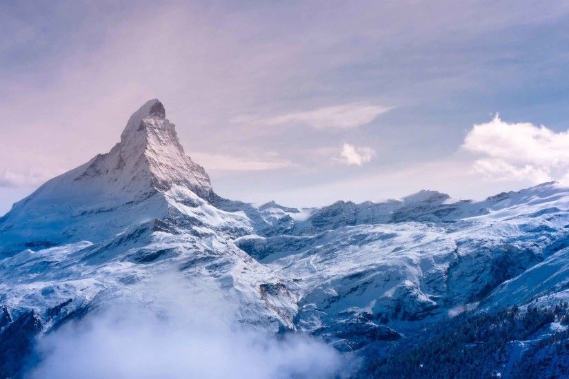 Mountains Switzerland Matterhorn Winter Mountain Nature Photo For Wallpaper
