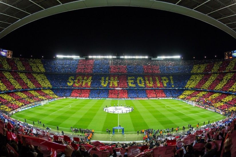 FC Barcelona Camp Nou Mosaic UCL Wallpaper